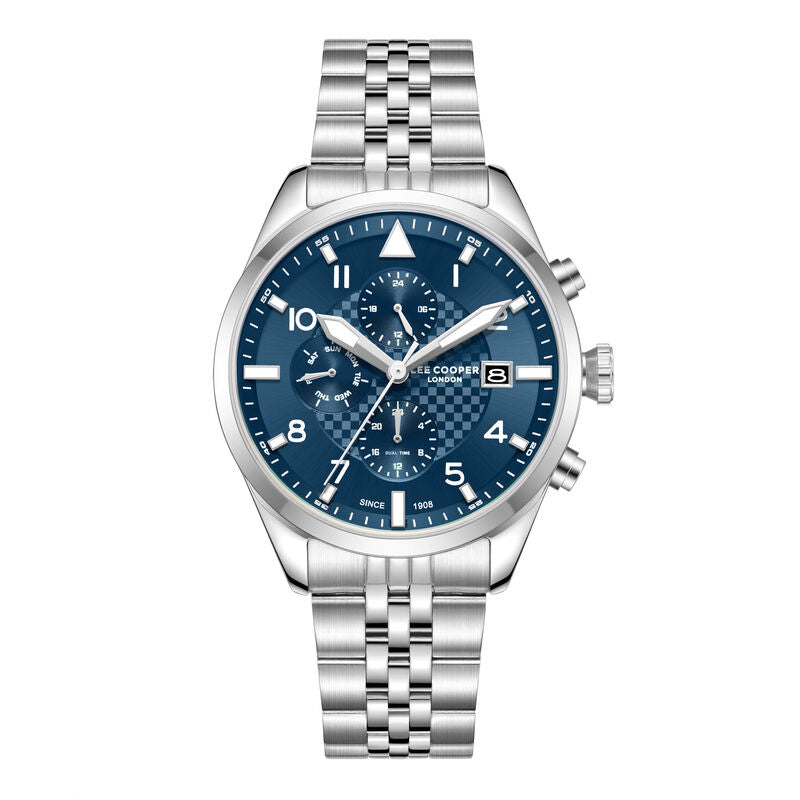 Lee Cooper, Men's, Analog Watch, Blue Dial, with Stainless Steel Band, LE-LC08318.390