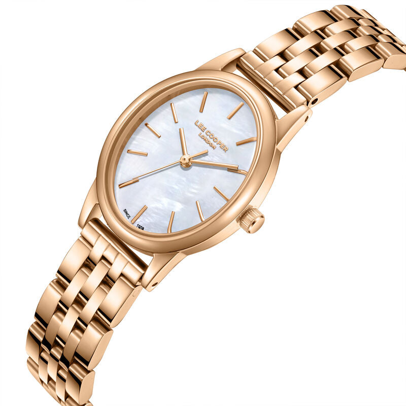 Lee Cooper Women's Analog Watch Mother of Pearl Dial with Stainless Steel Strap, LC08319.420