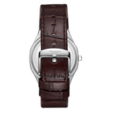 Lee Cooper Men's Analog Watch with Silver Dial and Dark Brown Leather Band, LC08336.332