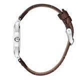 Lee Cooper Women's Analog Watch with Grey Dial and Dark Brown Leather Band, LC08337.362