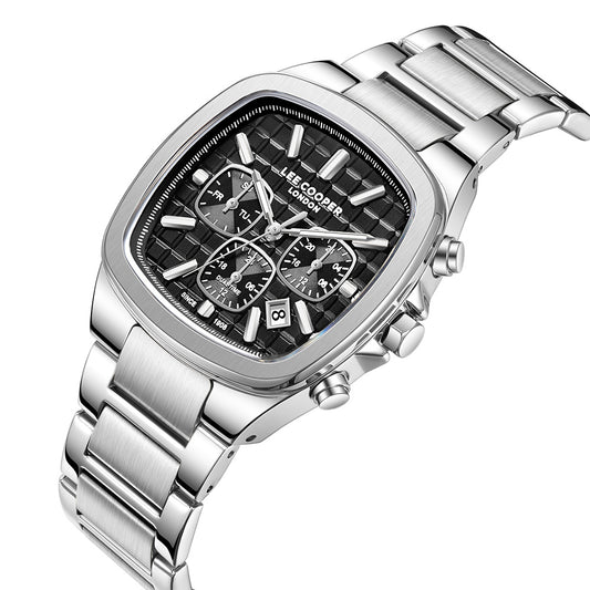 Lee Cooper Men's Multifunction Watch with Black Dial and Stainless Steel Band, LC08339.350