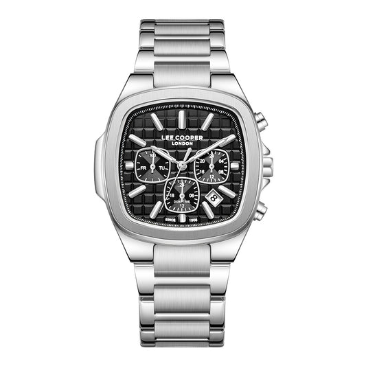 Lee Cooper Men's Multifunction Watch with Black Dial and Stainless Steel Band, LC08339.350