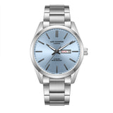 Lee Cooper Men's Date Analog Watch with Blue Dial and Stainless Steel Band, LC08340.300