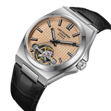 Lee Cooper Men's Automatic Watch with Grey Dial and Black Leather Band, LC08342.371