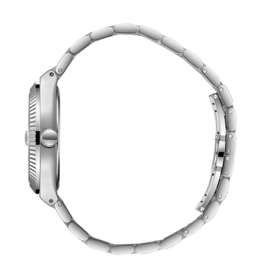 Lee Cooper Men's Date Analog Watch with Silver Dial and Stainless Steel Band, LC08352.330