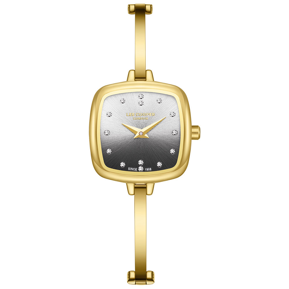 Lee Cooper Women's Analog Watch with Brown Dial and Gold Stainless Steel Band, LC08353.140