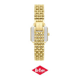 Lee Cooper Women's Analog Watch with Black Mother Of Pearl Dial and Gold Stainless Steel Band, LC08358.150