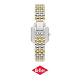 Lee Cooper Women's Analog Watch with White Ceramic Dial and Silver/Gold Stainless Steel Band, LC08358.220