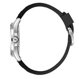 Lee Cooper Men's Date Analog Watch with Black Dial and Black Silicone Band, LC08364.351