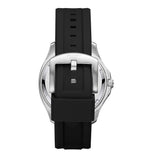 Lee Cooper Men's Date Analog Watch with Black Dial and Black Silicone Band, LC08364.351