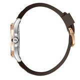 Lee Cooper Men's Date Analog Watch with Brown Dial and Brown Silicone Band, LC08364.542