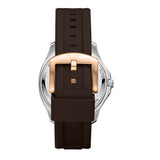 Lee Cooper Men's Date Analog Watch with Brown Dial and Brown Silicone Band, LC08364.542
