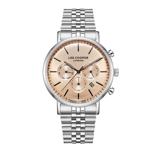 Lee Cooper Men's Multifunction Watch with Grey Dial and Stainless Steel Band, LC08372.360