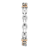 Lee Cooper Women's Analog Watch with Light Green Dial and Silver/Rose Gold Stainless Steel Band, LC08384.500