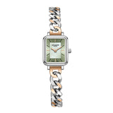 Lee Cooper Women's Analog Watch with Light Green Dial and Silver/Rose Gold Stainless Steel Band, LC08384.500