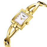 Lee Cooper Women's Analog Watch with White Mother Of Pearl Dial and Gold Stainless Steel Band, LC08385.120