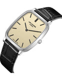 Lee Cooper Men's Analog Watch with Gold Dial and Black Leather Band, LC08389.311