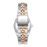Lee Cooper Men's Date Analog Watch with Blue Dial and Silver/Rose Gold Stainless Steel Band, LC08397.290