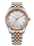 Lee Cooper Women's Analog Watch with Silver Dial and Gold Stainless Steel Band, LC08400.530
