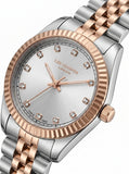 Lee Cooper Women's Analog Watch with Silver Dial and Gold Stainless Steel Band, LC08400.530