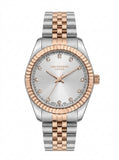 Lee Cooper Women's Analog Watch with Silver Dial and Gold Stainless Steel Band, LC08400.530