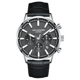 Lee Cooper Men's Multifunction Watch with Black Dial and Black Leather Band, LC08401.351