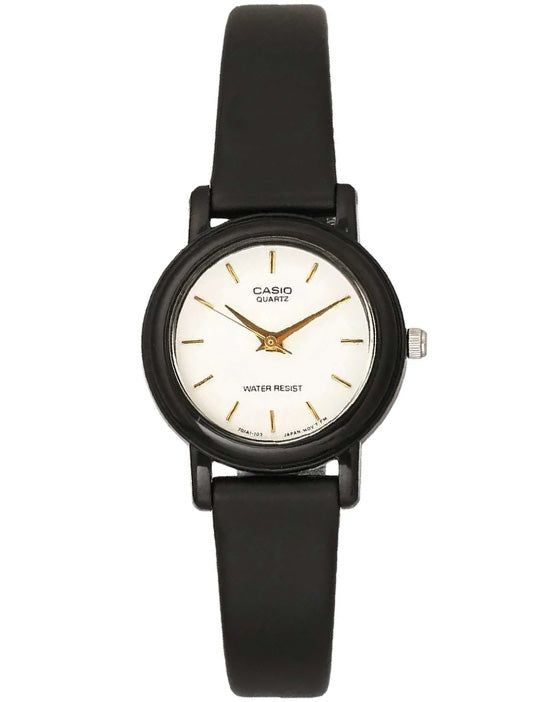 Casio Women's Watch Analog, White Dial Black Resin Strap, LQ-139EMV-7ALDF