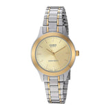 Casio Women's Watch Analog, Gold Dial Silver & Gold Stainless Steel Strap, LTP-1128G-9ARDF