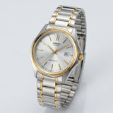 Casio Women's Watch Analog, Silver Dial Silver & Gold Stainless Steel Strap, LTP-1183G-7ADF