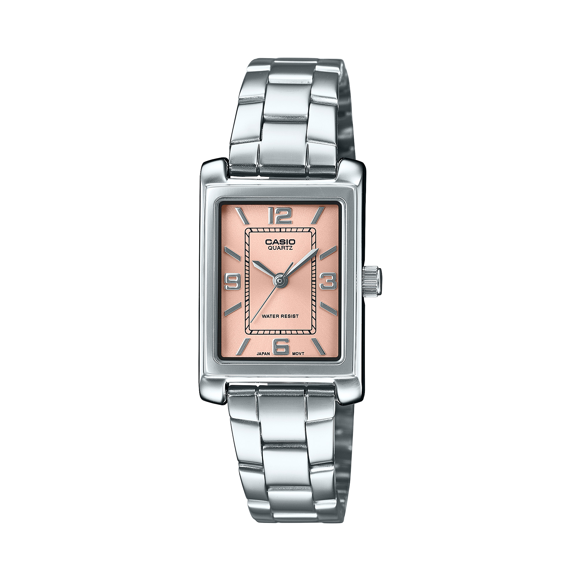 Casio Women's Analog Watch, Pink Dial With Silver Stainless Steel Band, LTP-1234DD-4ADF | Kewalrams Bahrain