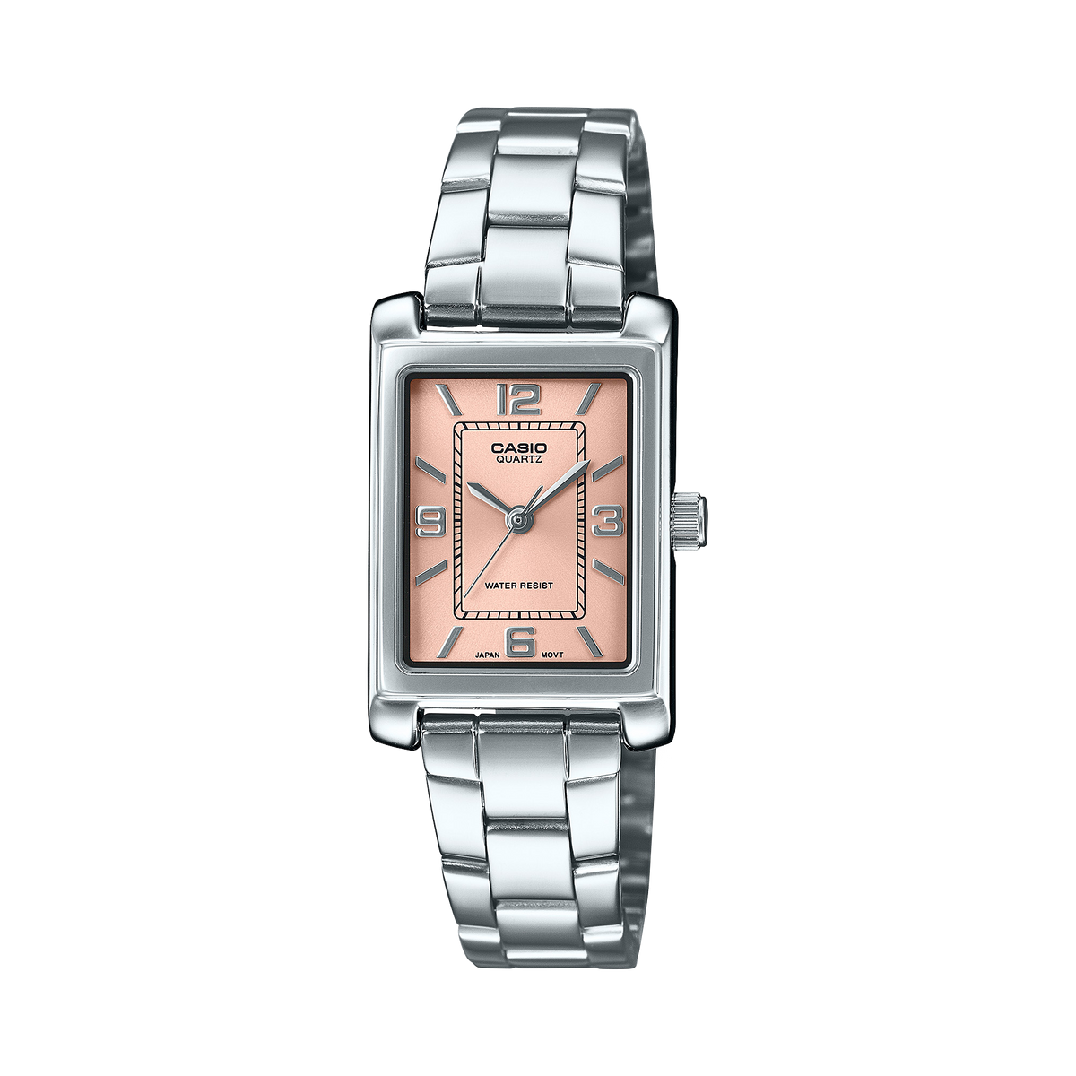 Casio Women's Analog Watch, Pink Dial With Silver Stainless Steel Band, LTP-1234DD-4ADF | Kewalrams Bahrain