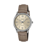 Casio Women's Analog Watch Beige Dial with Brown Leather Band, LTP-1303LL-7AVDF