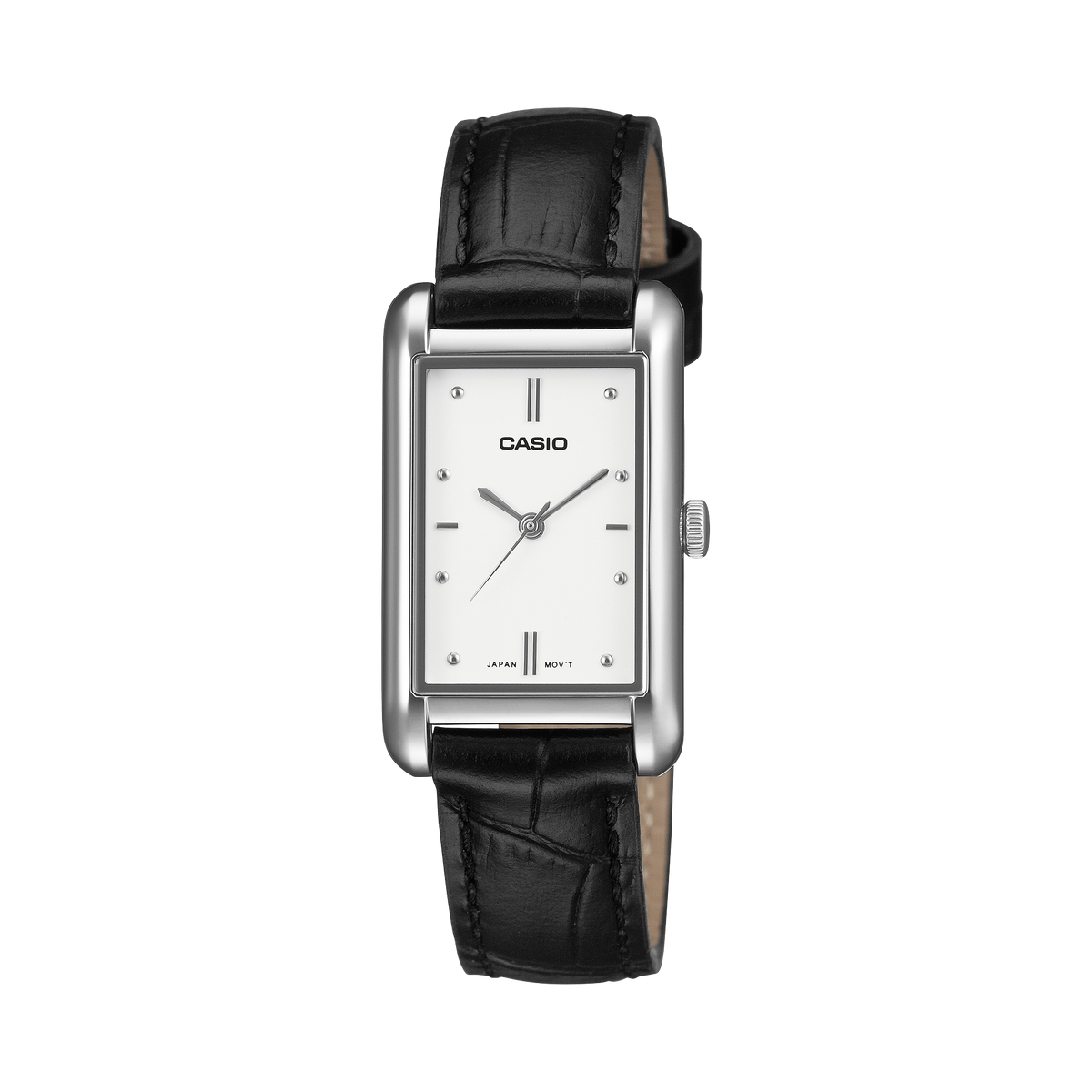 Casio Women's Analog Watch White Dial Black Leather Band, LTP-B171L-7A1DF