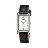 Casio Women's Analog Watch White Dial Black Leather Band, LTP-B171L-7A1DF