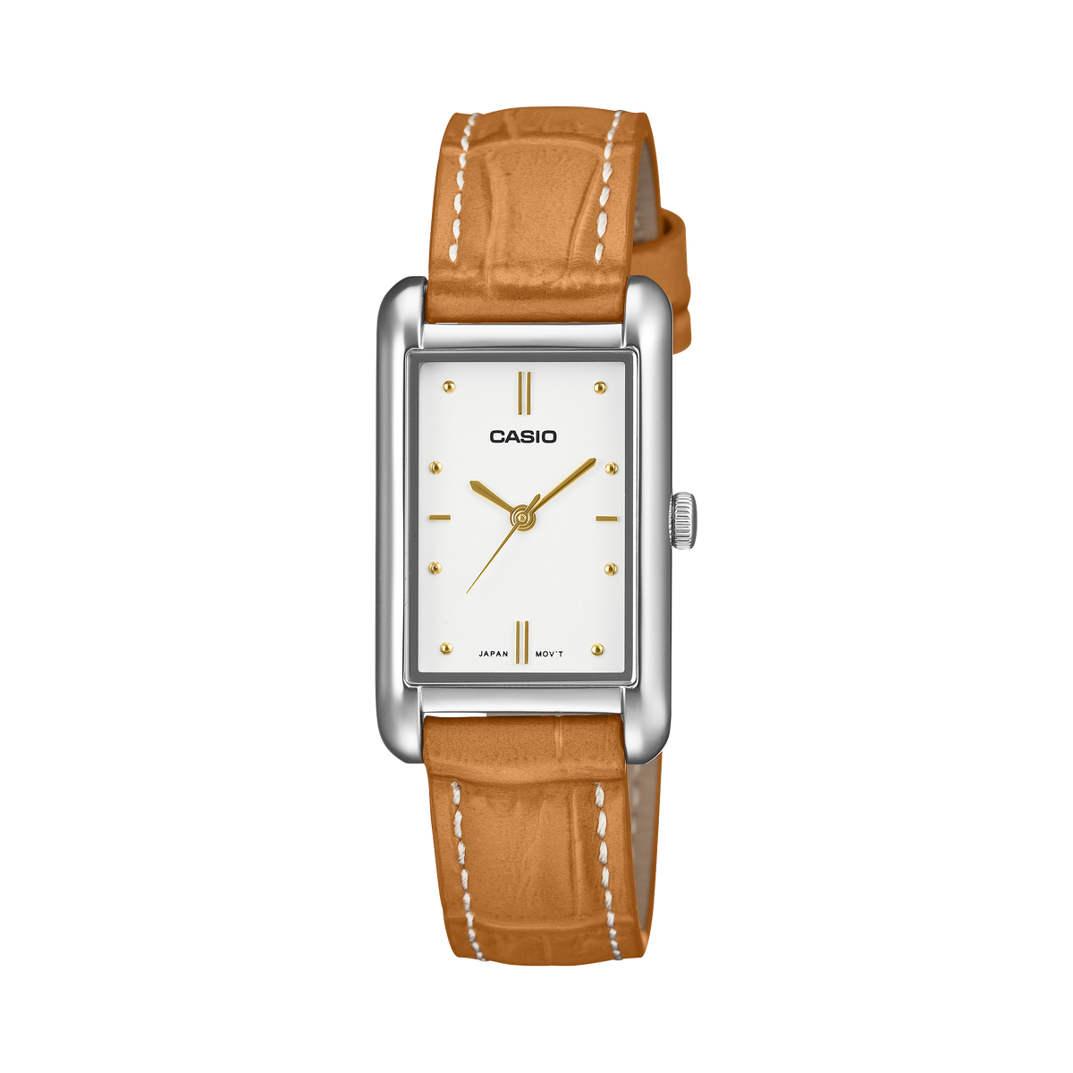 Casio Women's Analog Watch White Dial Brown Leather Band, LTP-B171L-7A2DF