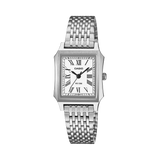 Casio Women's Watch Analog White Dial with Silver Stainless Steel Strap, LTP-B190D-7BVDF