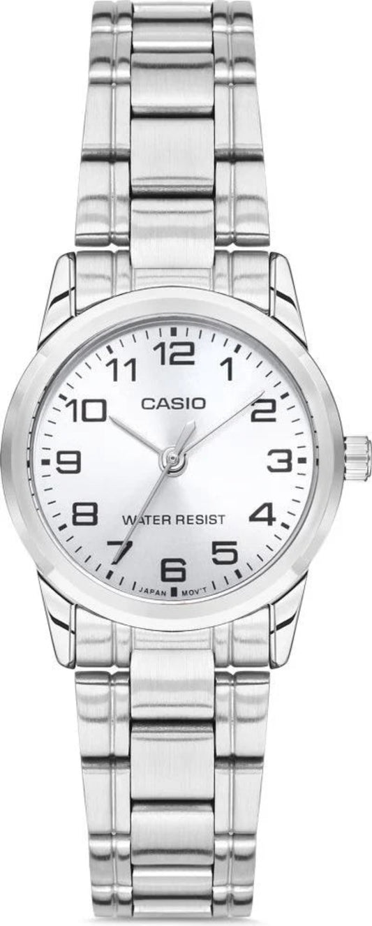 Casio Women's Watch Analog, Silver Dial Silver Stainless Steel Strap, LTP-V001D-7BUDF