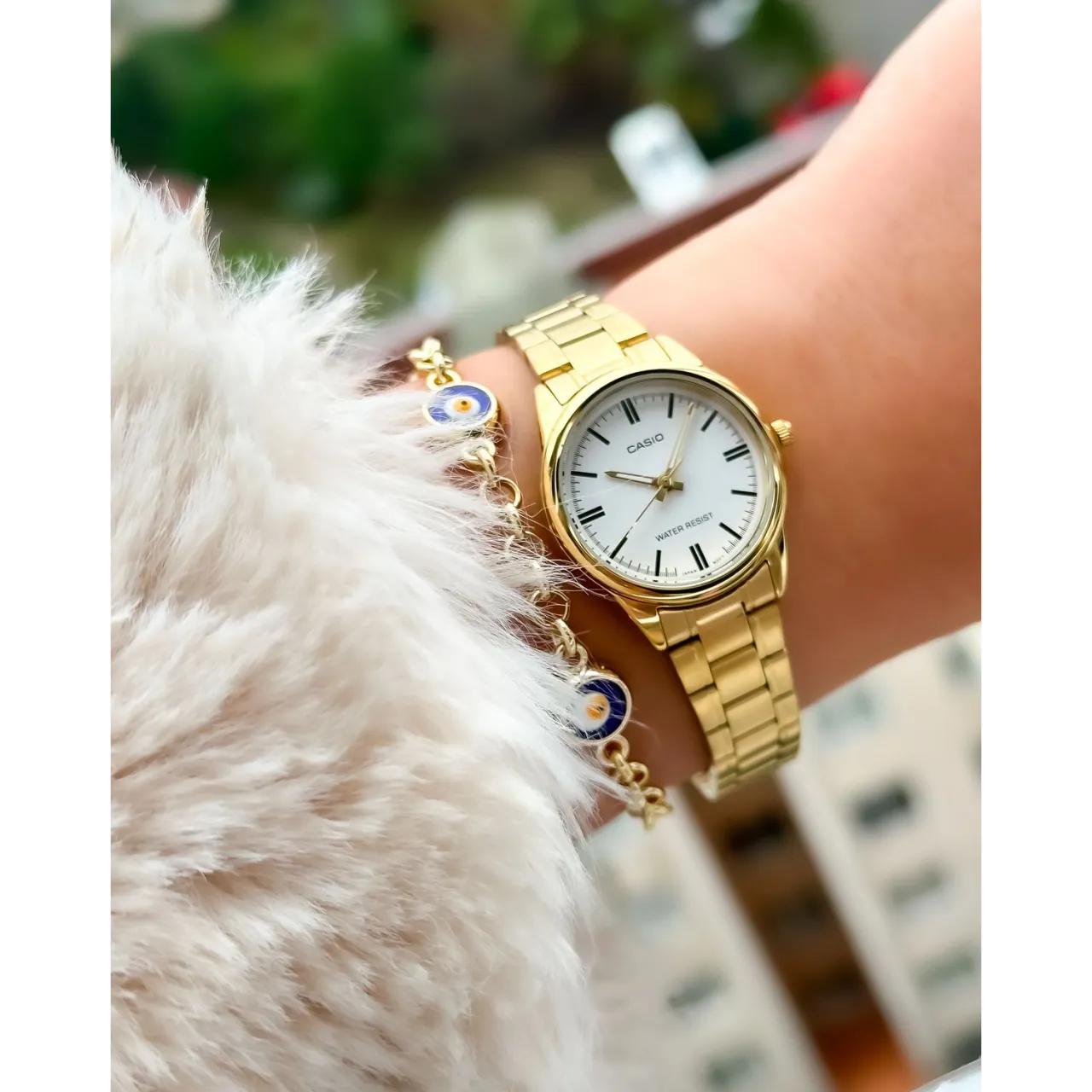 Casio Women's Watch Analog, White Dial Gold Stainless Steel Strap, LTP-V005G-7AUDF product image