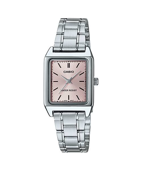 Casio, Women’s Watch Analog, Pink Dial Silver Stainless Band, LTP-V007D-4EUDF