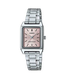 Casio, Women’s Watch Analog, Pink Dial Silver Stainless Band, LTP-V007D-4EUDF