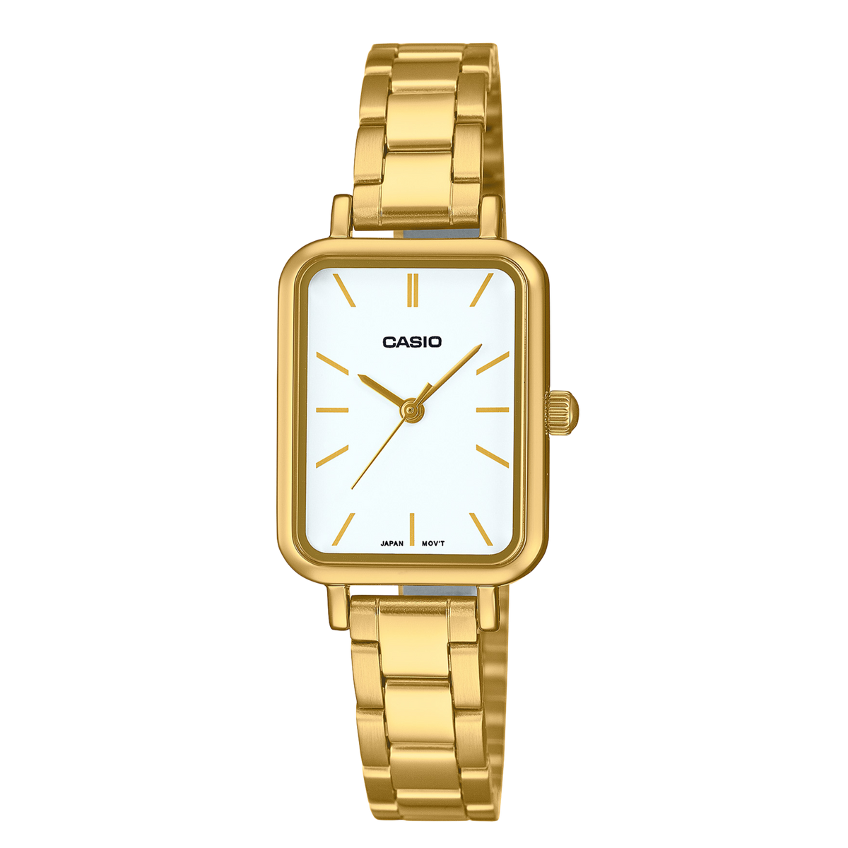 Casio Women Analog Watch, White dial Gold Stainless Steel, LTP-V009G-7EUDF
