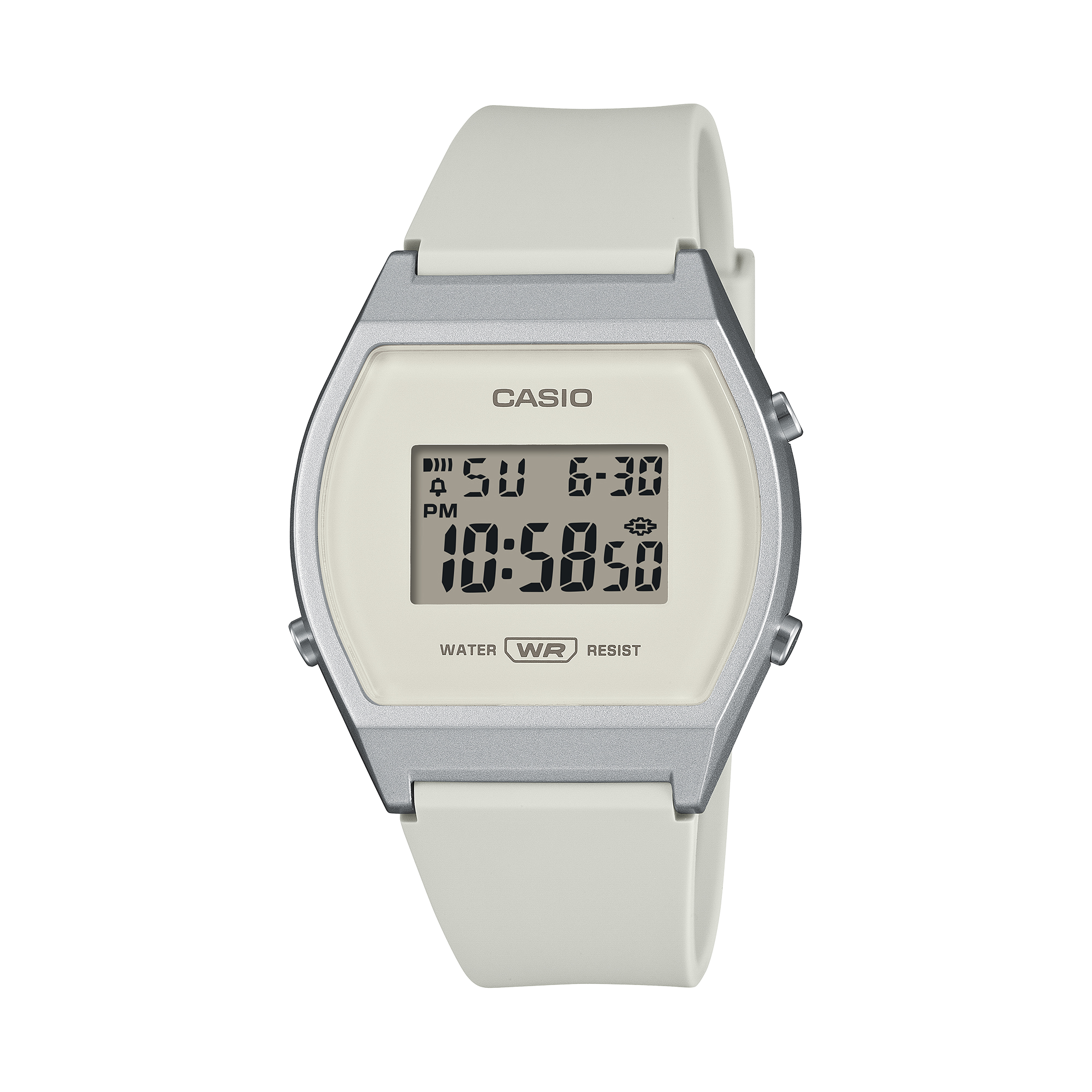 Casio LW-204-7ADF Unisex Digital Watch with White Dial and White Resin Strap