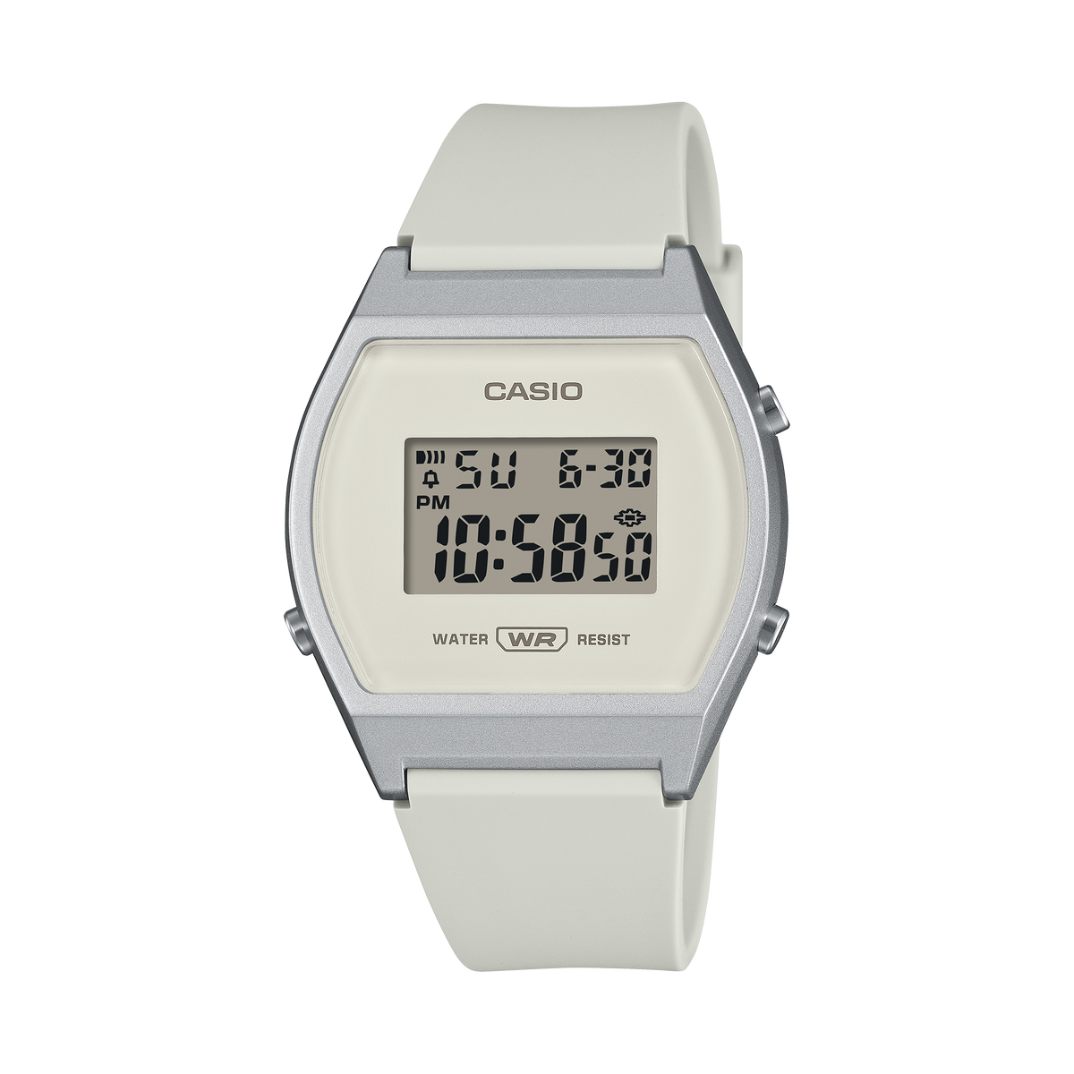 Casio LW-204-7ADF Unisex Digital Watch with White Dial and White Resin Strap