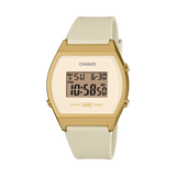 Casio LW-204-9ADF Unisex Digital Watch with Cream Dial and Cream Resin Strap