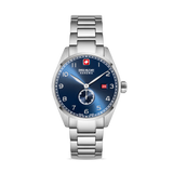 Swiss Military Hanowa Men's Analog Watch Blue Dial with Silver Stainless Steel Bracelet, SMWGH0000705