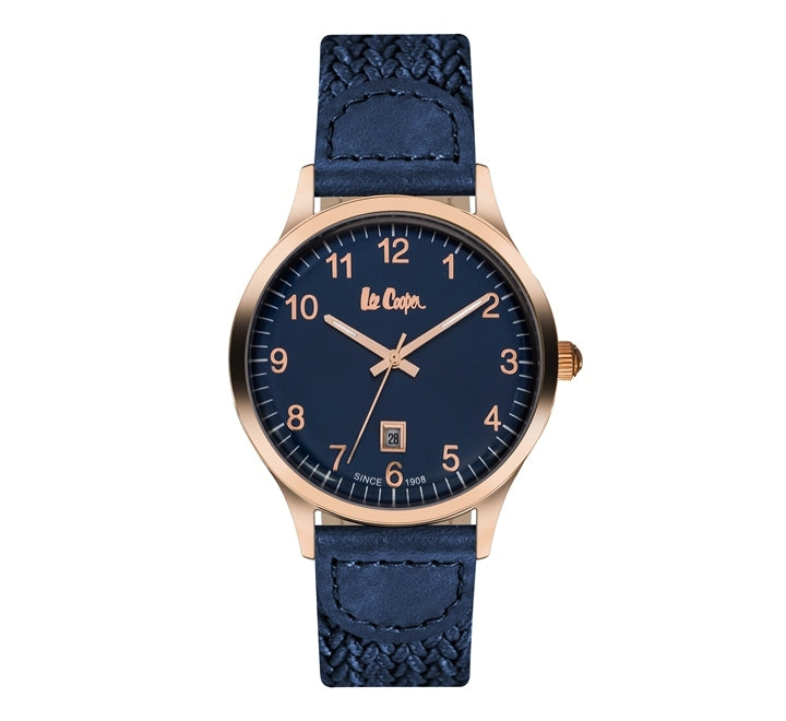 Lee Cooper Men's Watch Analog,Blue Dial Blue Leather Strap, LC06296.499