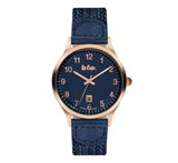 Lee Cooper Men's Watch Analog,Blue Dial Blue Leather Strap, LC06296.499