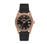 Lee Cooper Men's Watch Analog, Black Dial Black Mesh Strap,  LC06522.450