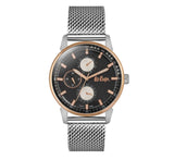 Lee Cooper Men's Watch Analog, Black Dial Silver Mesh Band, LC06580.550