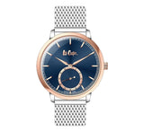 Lee Cooper Men's Watch Analog, Blue Dial Silver Stainless Steel Band,  LC06672.590
